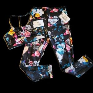 Zyia Floral Matching Bra & Leggings